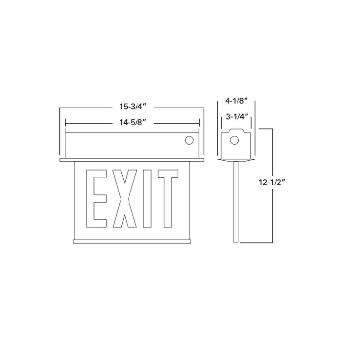 Sure-Lites ECHX Chicago Edge-Lit LED Exit Sign Trim, Recessed Mount