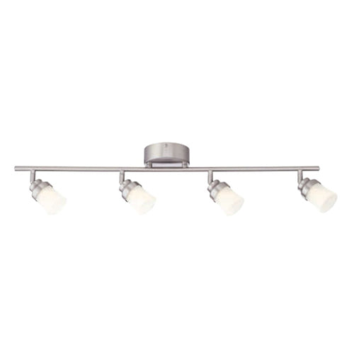 LED 4 Heads Track Kit - Frosted Shade Heads, Straight Bar