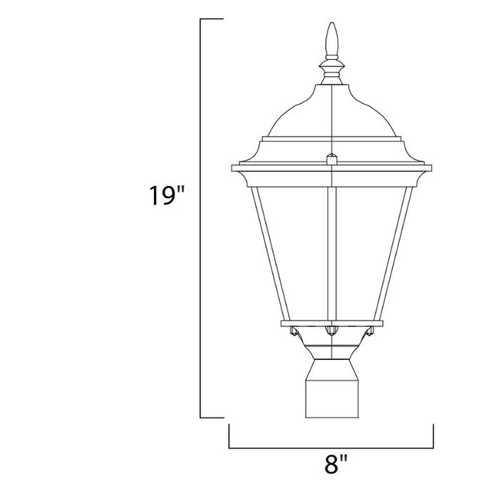 Maxim 1001 Westlake 1-lt 19" Tall Outdoor Pole/Post Lantern