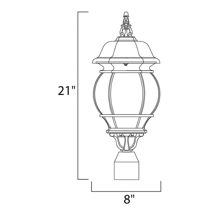 Maxim 1035 Crown Hill 3-lt 21" Tall Outdoor Pole/Post Lantern