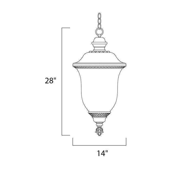 Maxim 3428 Carriage House DC 3-lt 14" Outdoor Hanging Lantern
