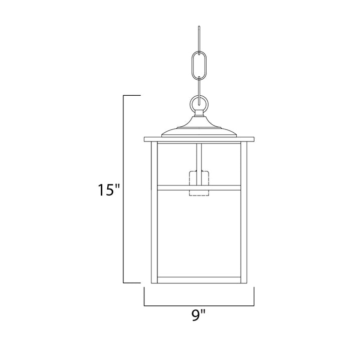 Maxim 4058 Coldwater 1-lt 9" Outdoor Hanging Lantern