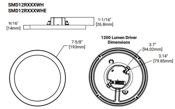 Halo SMD6R12 6" LED Round Surface Mount, 1200 Lumens, CCT- Selectable, 120V-277V