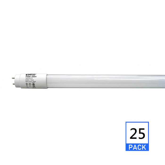 Satco S8891 13W 48" T8 LED Linear Bulb, 3500K, 25-Pack