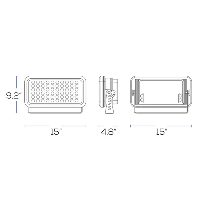 Sarin 10875 100W LED Flood Light, Up to 9000 lm, 100-277V, RGBW, Yoke Mount
