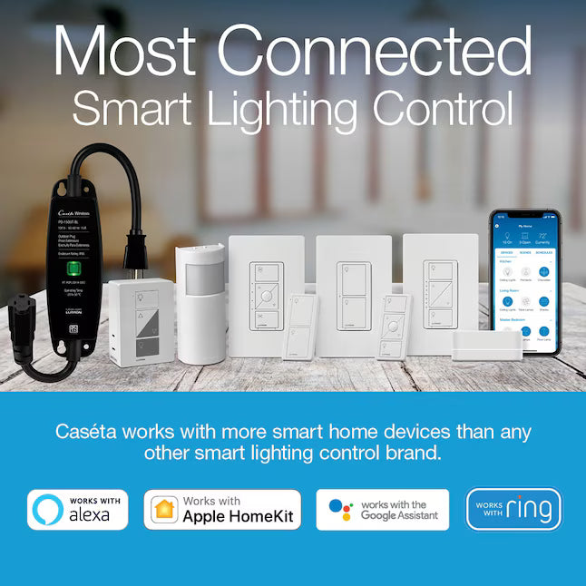 Lutron P-BDG-PKG1W Caséta Smart Dimmer Starter Kit with Smart Hub