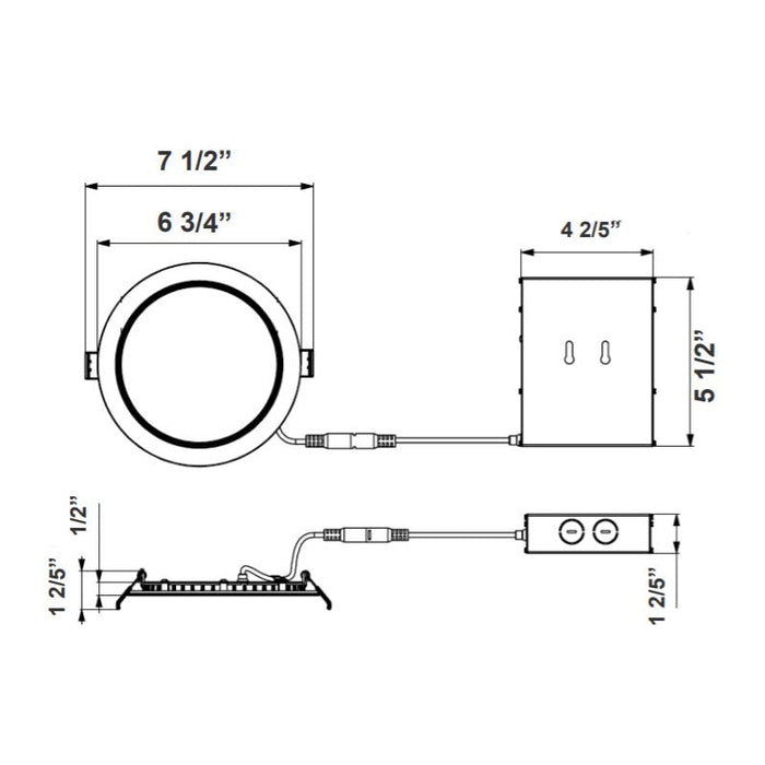 Westgate RSLC6 6" LED Commercial Slim Recessed Regressed Baffle Light, CCT