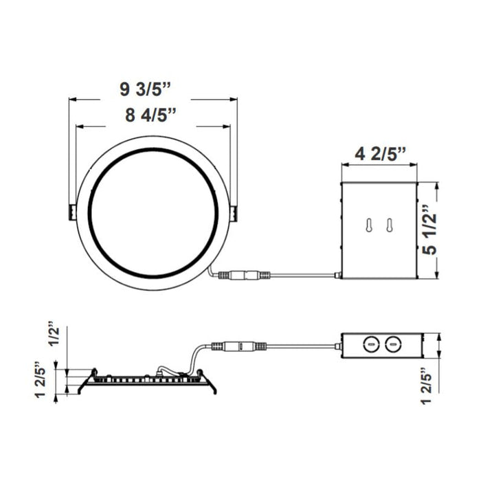 Westgate RSLC8 8" LED Commercial Slim Recessed Regressed Baffle Light, CCT