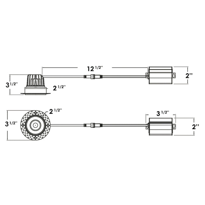 Envision LED LED-DLJBX-TML-2R Trimless-Line 2" 8W Round LED Downlight, 5 CCT Selectable