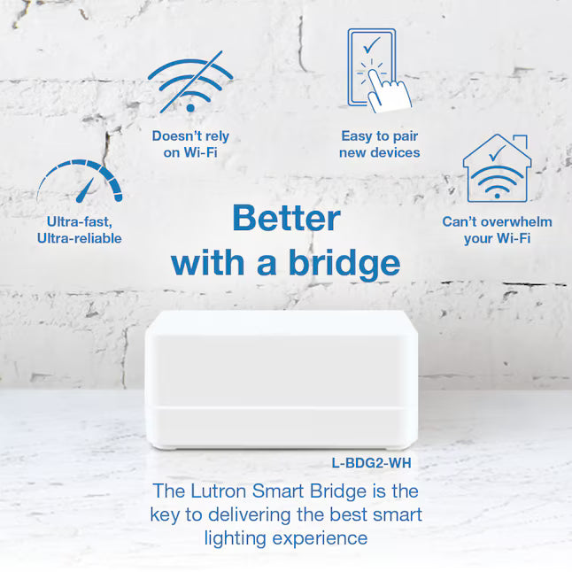 Lutron P-BDG-PKG1W Caséta Smart Dimmer Starter Kit with Smart Hub