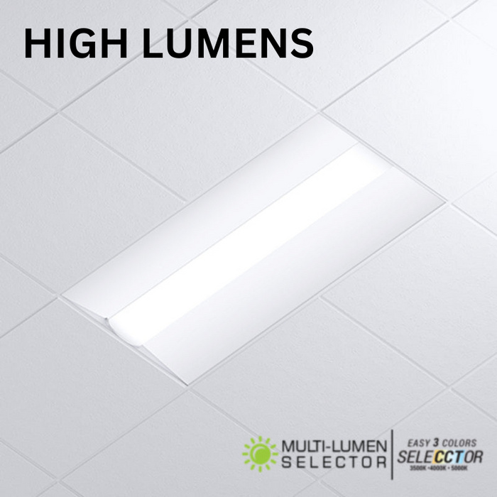 Oracle 24-OEVHP 2x4 LED HIGH LUMENS Shallow Plenum Recessed Troffer,  Multi-Lumen & Multi-CCT