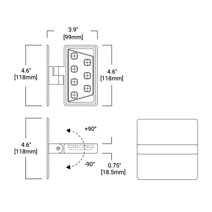 Lumiere Eon 303-W1-LEDB1 8.5W LED Wall Light, Type II Optics, 120V-277V