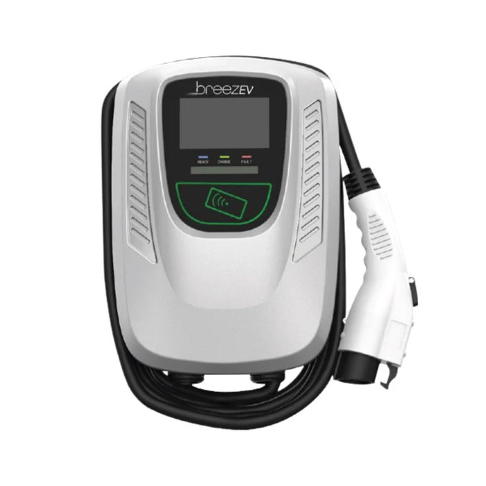 BreezEV EVC-L2-48A Smart Level 2 Electric Vehicle Charger w/ OCPP Networked, 48 Amp, 5 Year PRO Plan