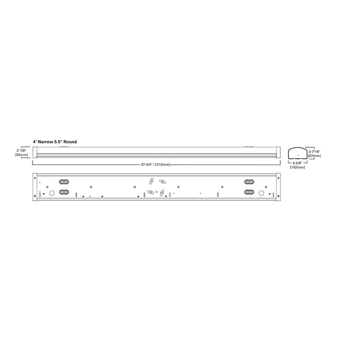 Achieva Wrap 4AWS 4-ft LED 5.5" Width Selectable Lumens and CCT Surface Wrap 120-277V