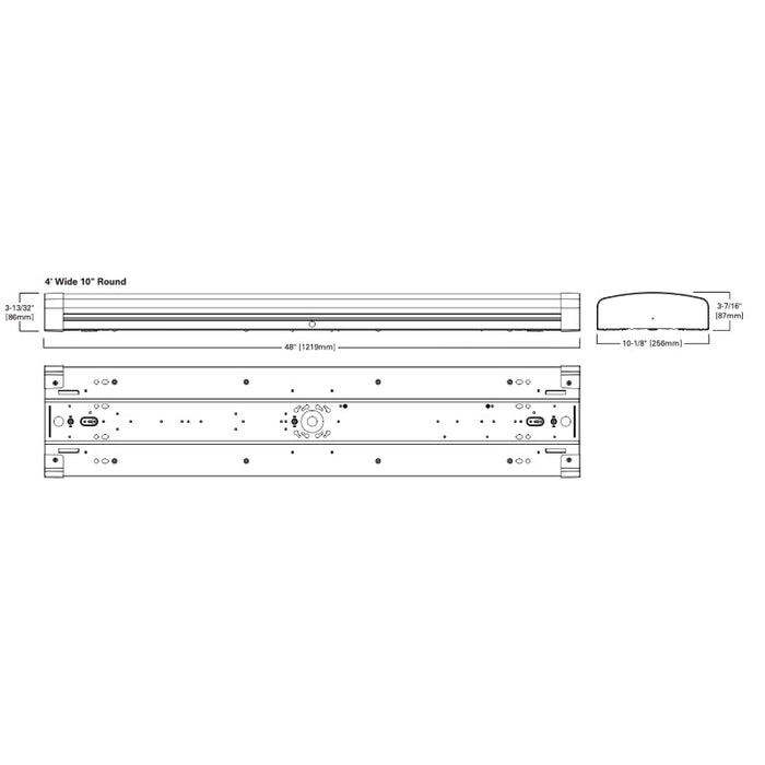 Achieva Wrap 4AWWS 4-ft LED Wrap Light, 10" Width, High Lumen Selectable Lumens and CCT Surface Wrap 120-277V