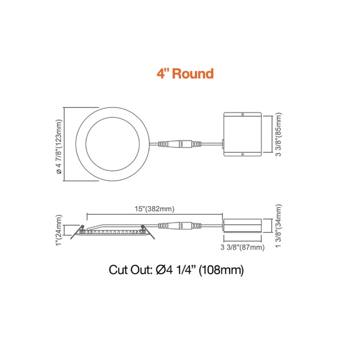 Envision LED LED-SL-PNL-4R 4" Round LED Slim-Line Fire Rated Downlight