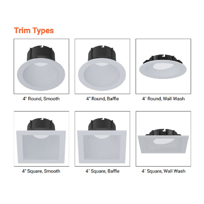 Halo ML4 4" Square Smooth Canless LED Downlight, 5CCT Selectable