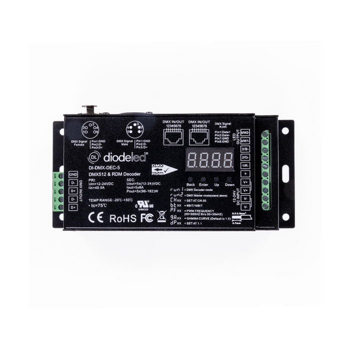 Diode LED DMX512 5-Channel Decoder with RDM