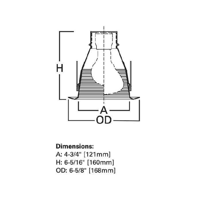 Halo 5125 5" Full Cone Baffle, Self-flange