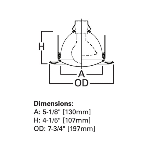 Halo 6150 6" Frost Dome Glass Lens Self-Flange Trim