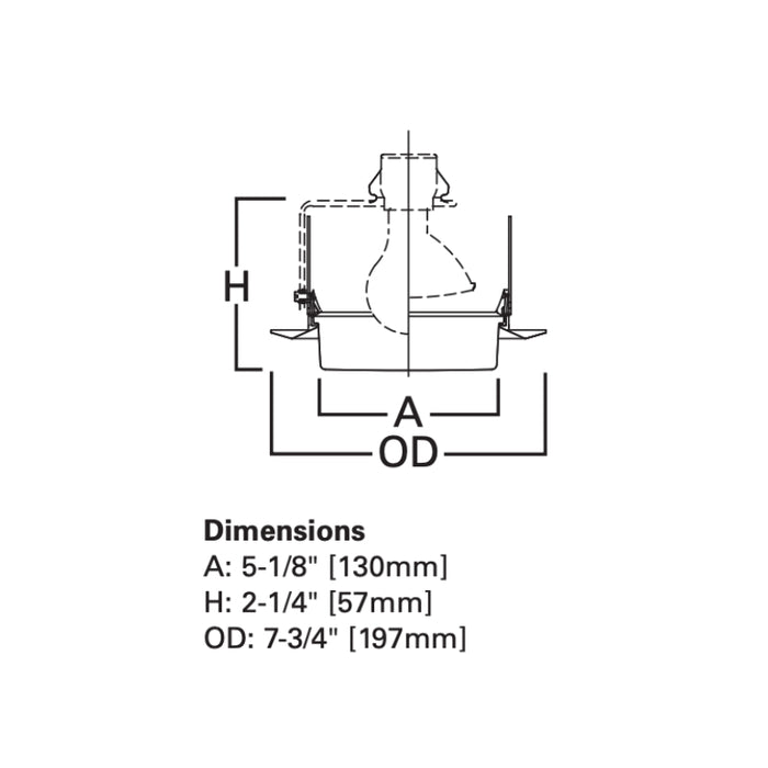 Halo 6160 6" Drop Opal Plastic Lens Self-Flange Trim