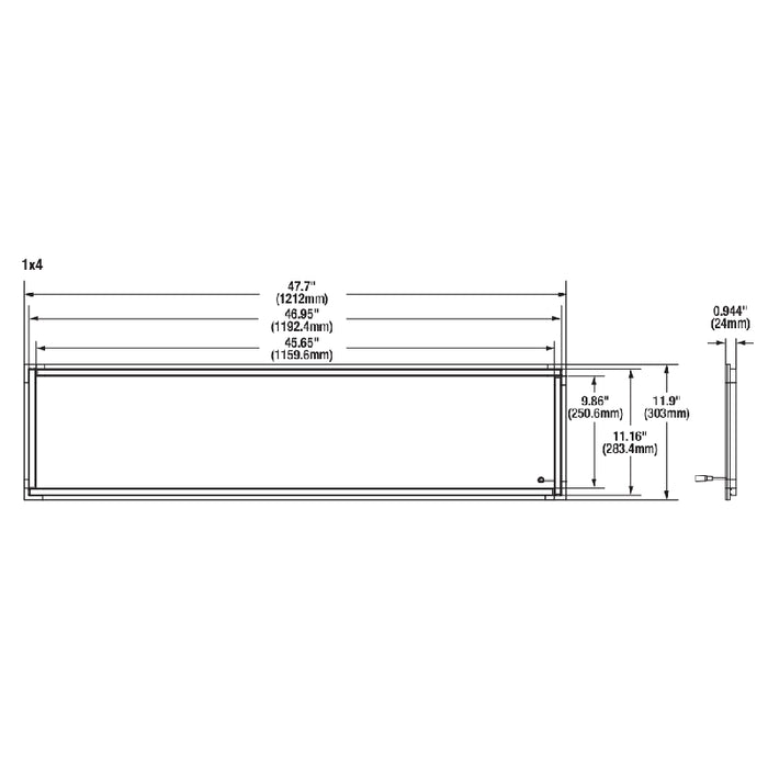 LEDvance 62960 1x4 25W/30W/35W LED Dual Selectable T-Fit Panel