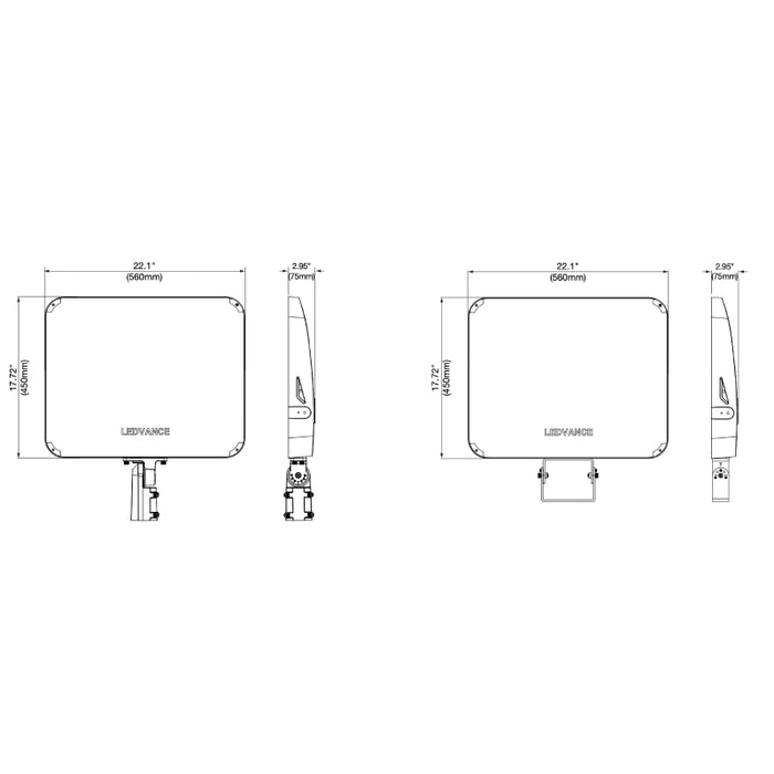 LEDvance 63864 350W/400W/470W LED Flood Light, Watt/CCT Selectable, Up to 70,500 Lumens, Dimmable, 120-347V