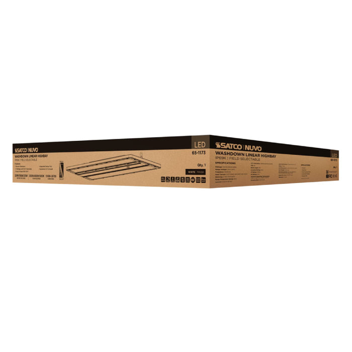 Nuvo 65-1173 255W/295W/320W LED Washdown Linear High Bay, 3CCT Selectable, 120-347V