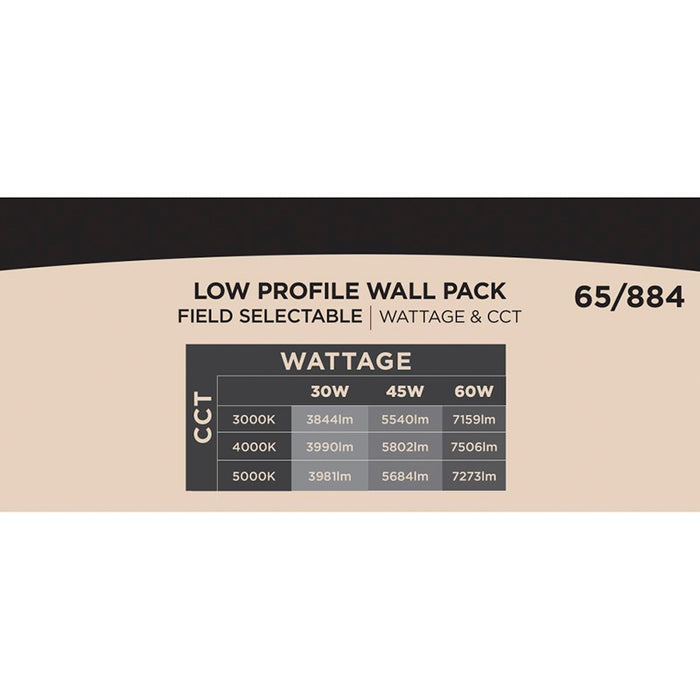 Nuvo 65-884 30W/45W/60W LED Low Profile Wall Pack with Integrated Bypassable Photocell, CCT Selectable