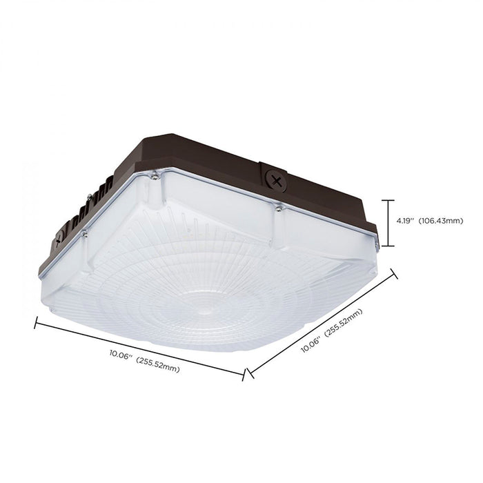 Nuvo 65-981 10" Square 45W/60W/70W LED Canopy Light, CCT Selectable