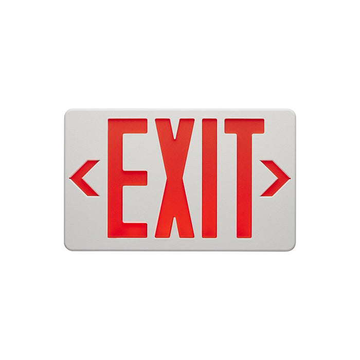 Satco 67-101 Red LED Exit Sign, Single/Dual Face, Universal Mounting