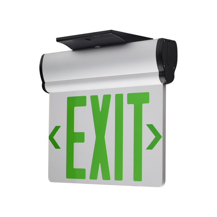 Satco 67-112 Edge-Lit LED Exit Sign Single Face With Green Letter, Top/Back/End Mount