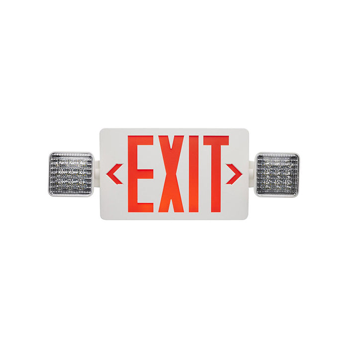 Satco 67-121 Combination Red Exit/Emergency Light, Single/Dual Face, Universal Mounting