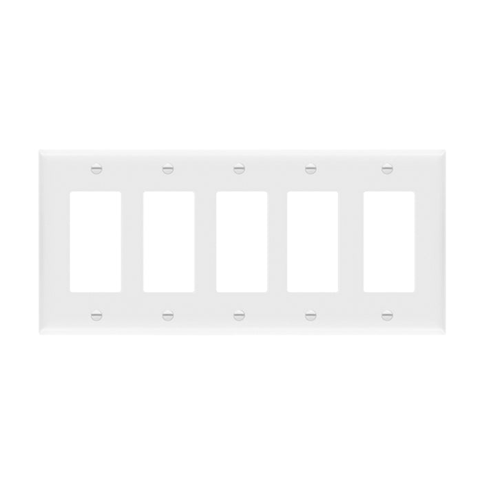 Enerlites 8835 5-Gang Decorator/GFCI Wall Plate