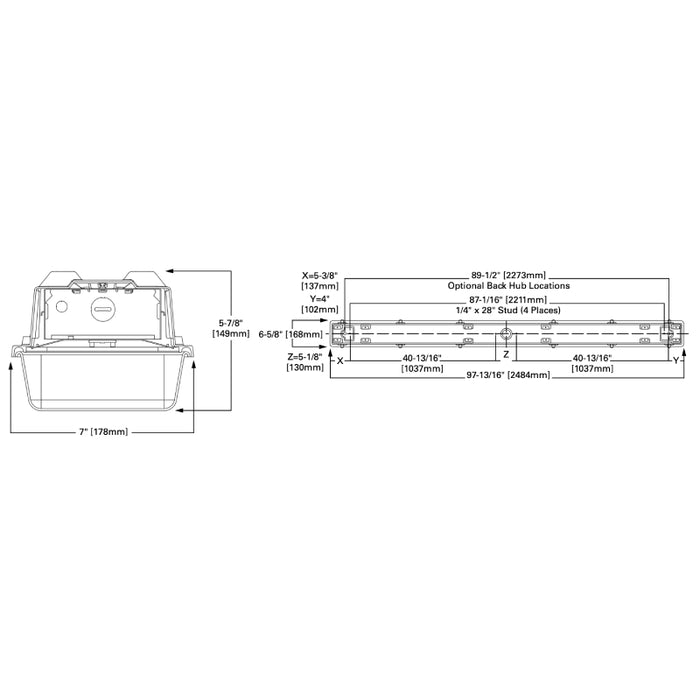 Metalux 8VT2 8-ft LED Industrial Vaportite, 12000lm