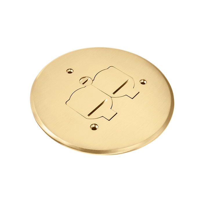 Enerlites 975517-C 5.75" Dia. Flush Round Flip Lid Cover Plate w/ 20A Duplex Tamper & Weather Resistant Receptacle