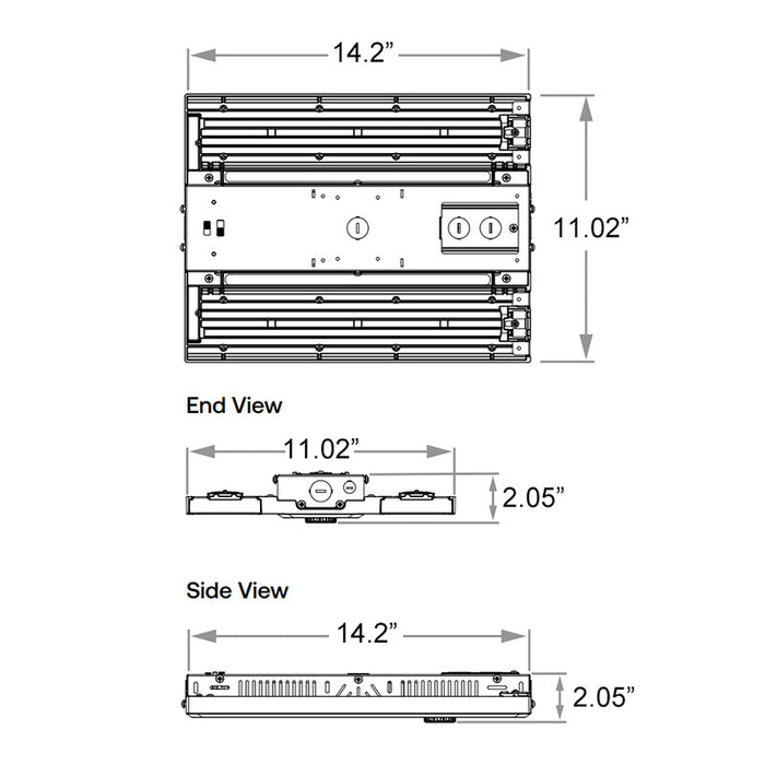 Albeo PHB 110W/130W/150W LED Linear High Bay, 3500K / 4000K / 5000K Selectable, 16K/19K/22K Lumens, 120-347V