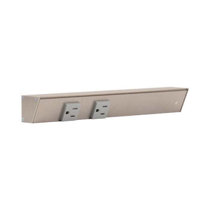 Task Lighting APT12 12" Tamper-Resistant Single Receptacle Angle Power Strip - Satin Nickel/Right