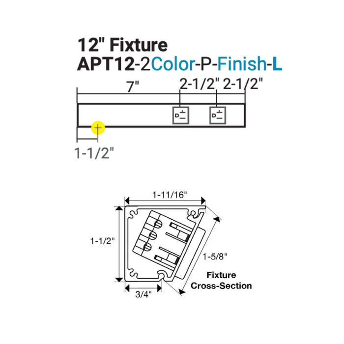 Task Lighting APT12 12" Tamper-Resistant Single Receptacle Angle Power Strip