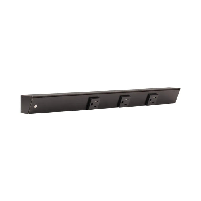 Task Lighting APT18 18" Tamper-Resistant Single Receptacle Angle Power Strip - Black/Left