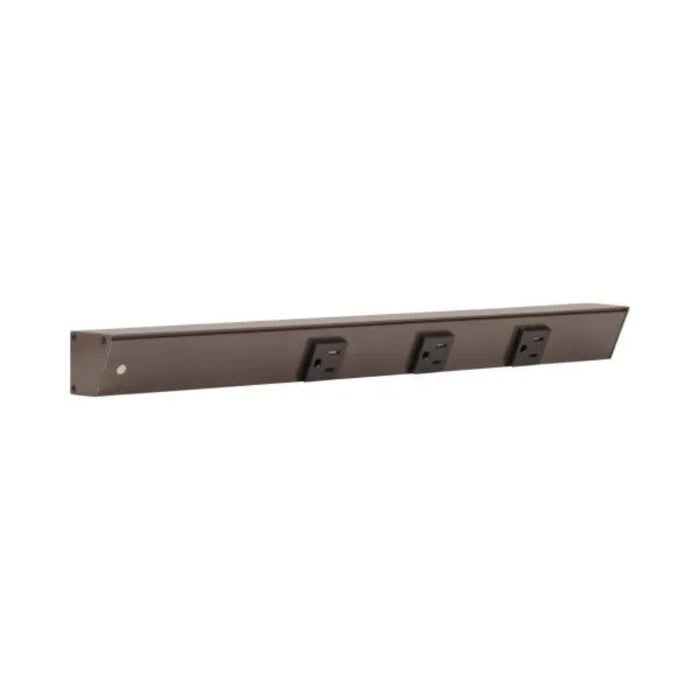 Task Lighting APT18 18" Tamper-Resistant Single Receptacle Angle Power Strip - Bronze/Left