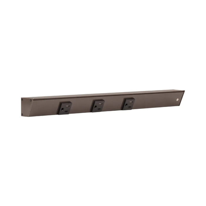 Task Lighting APT18 18" Tamper-Resistant Single Receptacle Angle Power Strip - Bronze/Right