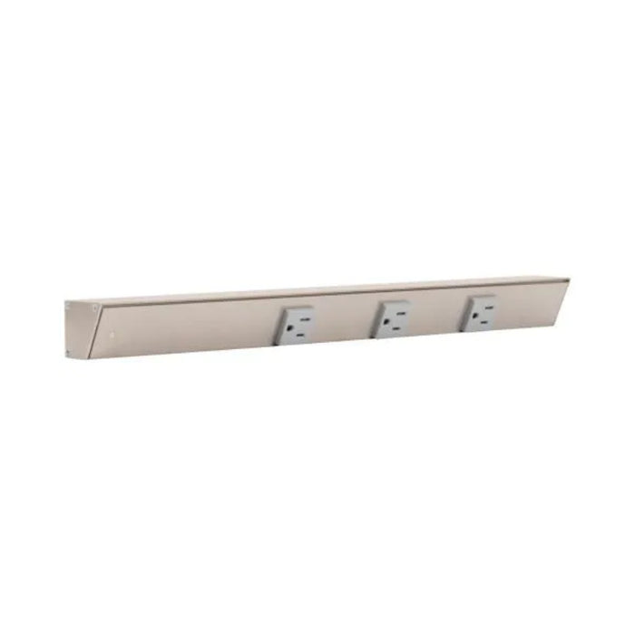 Task Lighting APT18 18" Tamper-Resistant Single Receptacle Angle Power Strip - Satin Nickel/Left