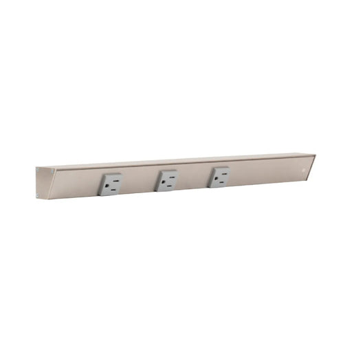 Task Lighting APT18 18" Tamper-Resistant Single Receptacle Angle Power Strip - Satin Nickel/Right