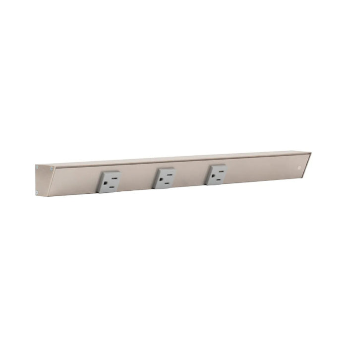 Task Lighting APT18 18" Tamper-Resistant Single Receptacle Angle Power Strip - Satin Nickel/Right