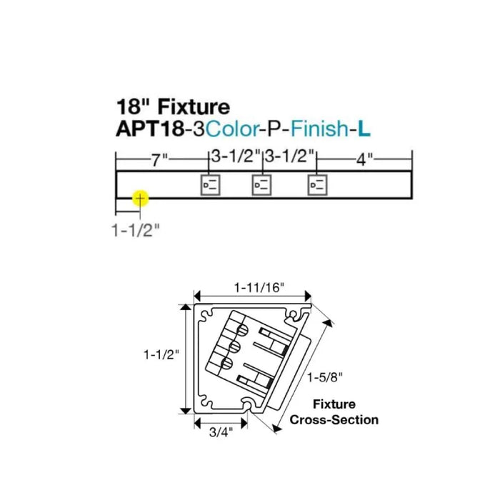 Task Lighting APT18 18" Tamper-Resistant Single Receptacle Angle Power Strip