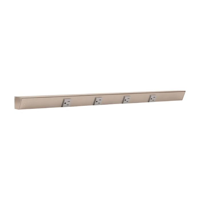 Task Lighting APT30 30" Tamper-Resistant Single Receptacle Angle Power Strip - Satin Nickel