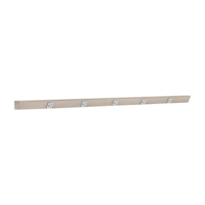 Task Lighting APT48 48" Tamper-Resistant Single Receptacle Angle Power Strip - Satin Nickel