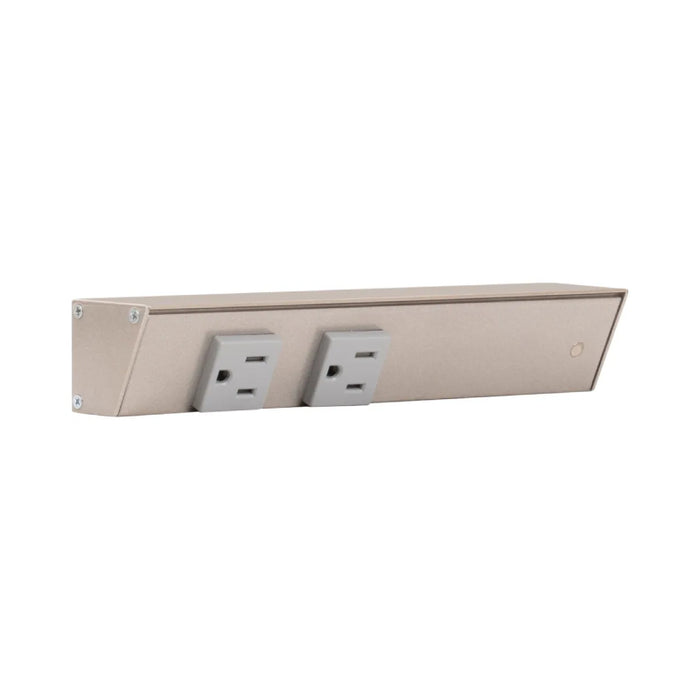 Task Lighting APT9 9" Tamper-Resistant Single Receptacle Angle Power Strip - Satin Nickel/Right