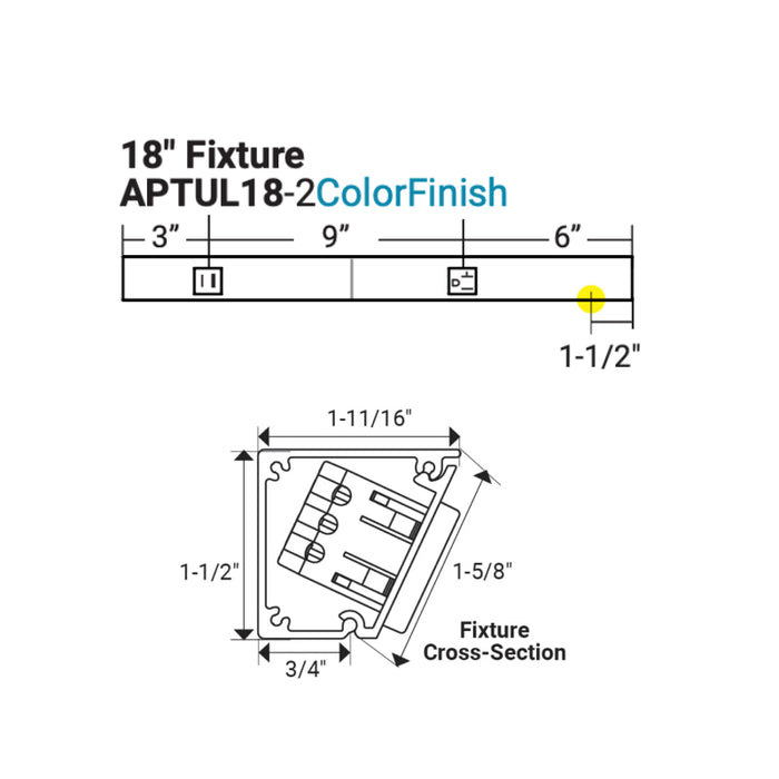 Task Lighting APTU 18" Slim Angle Power Strip with USB-A/C